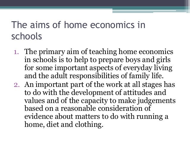 thesis statement about home economics