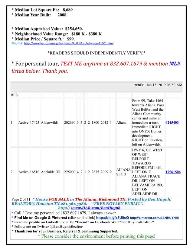 Home for sale in the Aliana, Richmond TX