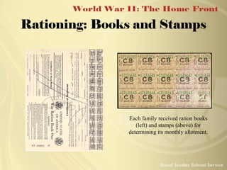Rationing: Books and Stamps

Each family received ration books
(left) and stamps (above) for
determining its monthly allotment.

 