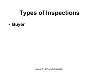 Types of Inspections Buyer 