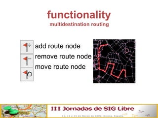 functionality add route node remove route node move route node multidestination routing 