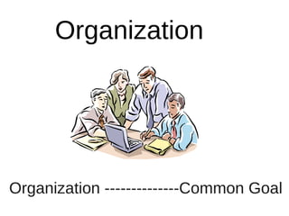 Organization




Organization --------------Common Goal
 