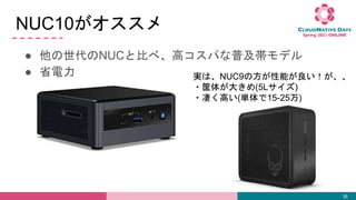  NUCȱȤ١ߥѤռǥ
 ʡ
NUC10
38
gϡNUC9ηܤ
?夬󤭤(5L)
?यߤ(g15-25)
 