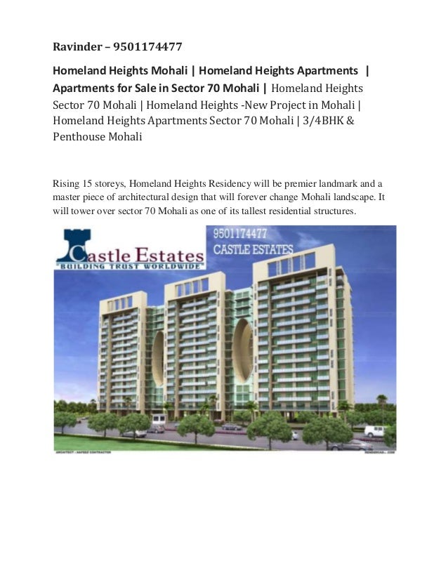 Homeland heights mohali apartments for sale homeland heights sector 70