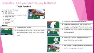 Examples – Can you spot the key features?
 