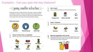 Examples – Can you spot the key features?
 