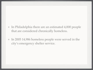 Homeless In Philadelphia