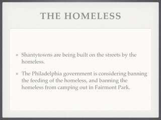 Homeless In Philadelphia