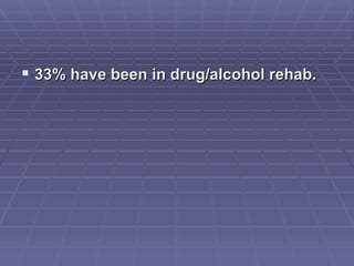 33% have been in drug/alcohol rehab.