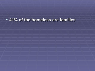 41% of the homeless are families