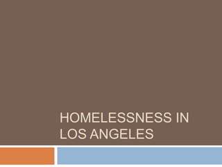 Homelessness in Los angeles 