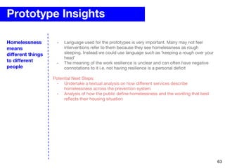 Prototype Insights
- Language used for the prototypes is very important. Many may not feel
interventions refer to them bec...