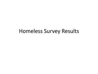 Homeless Survey Results
 