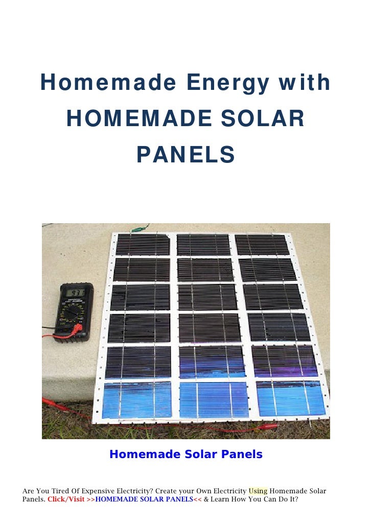 Homemade Energy With Homemade Solar Panels