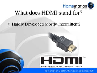 What does HDMI stand for? Hardly Developed Mostly Intermittent? 