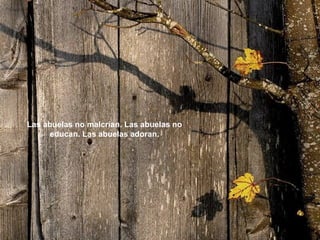 Las abuelas no malcrían. Las abuelas no
educan. Las abuelas adoran.

 