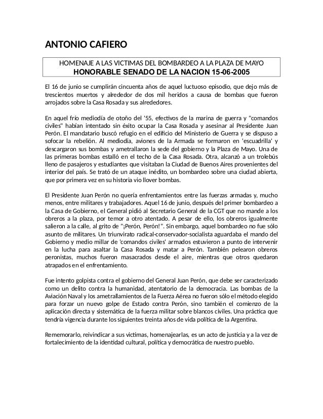 60 Anos Homenaje A Las Victimas Del Bombardeo De Plaza De Mayo