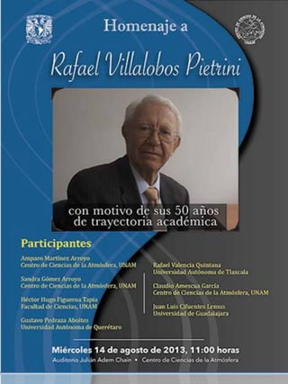 Homenaje al Dr. Rafael Villalobos Pietrini 2014