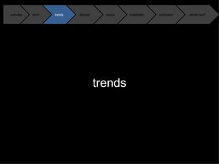 trends overview why? trends devices where next? conclusion issues installation 