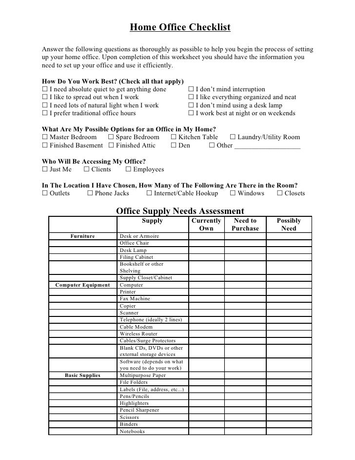 office checklist