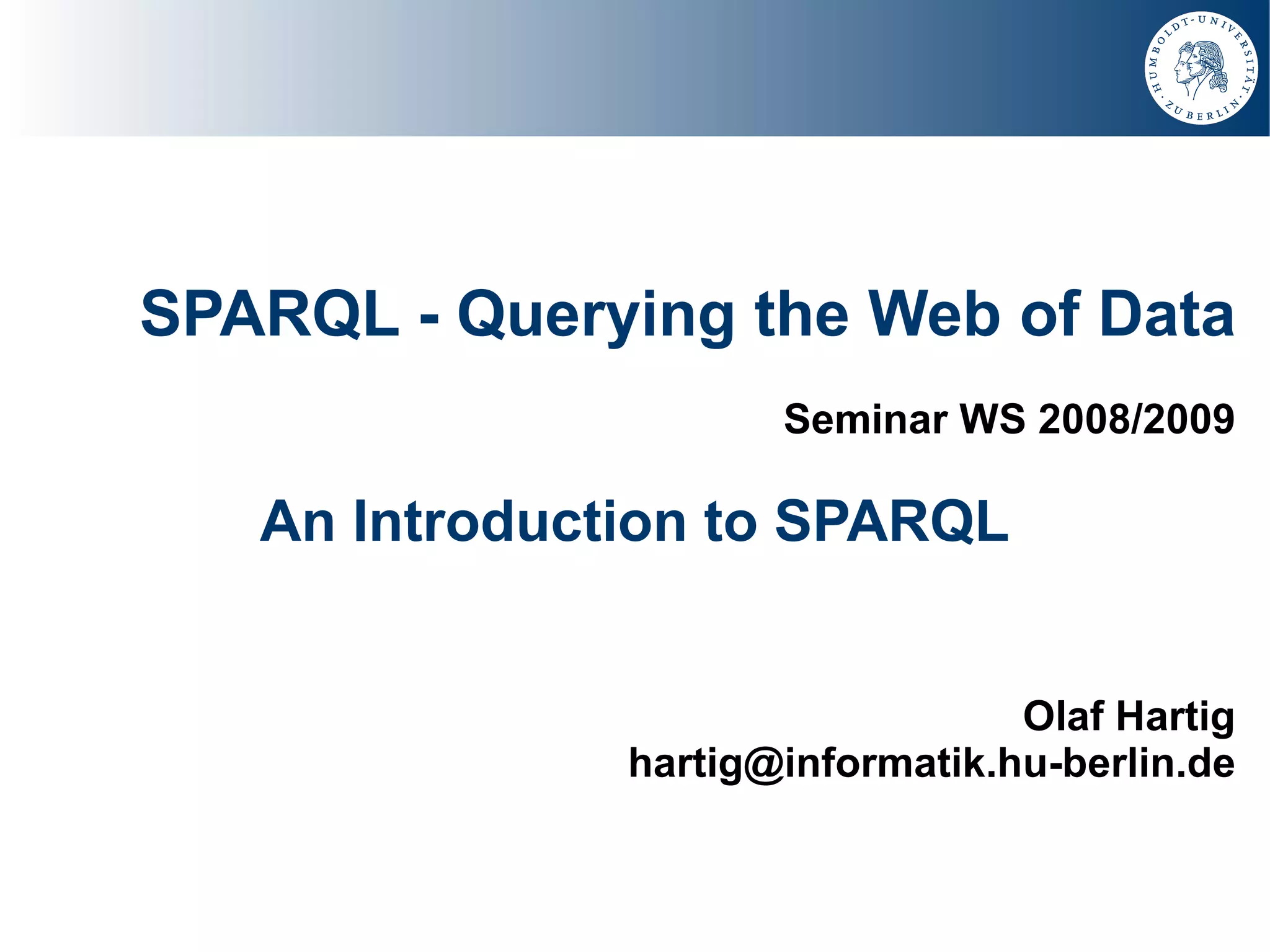An Introduction to SPARQL