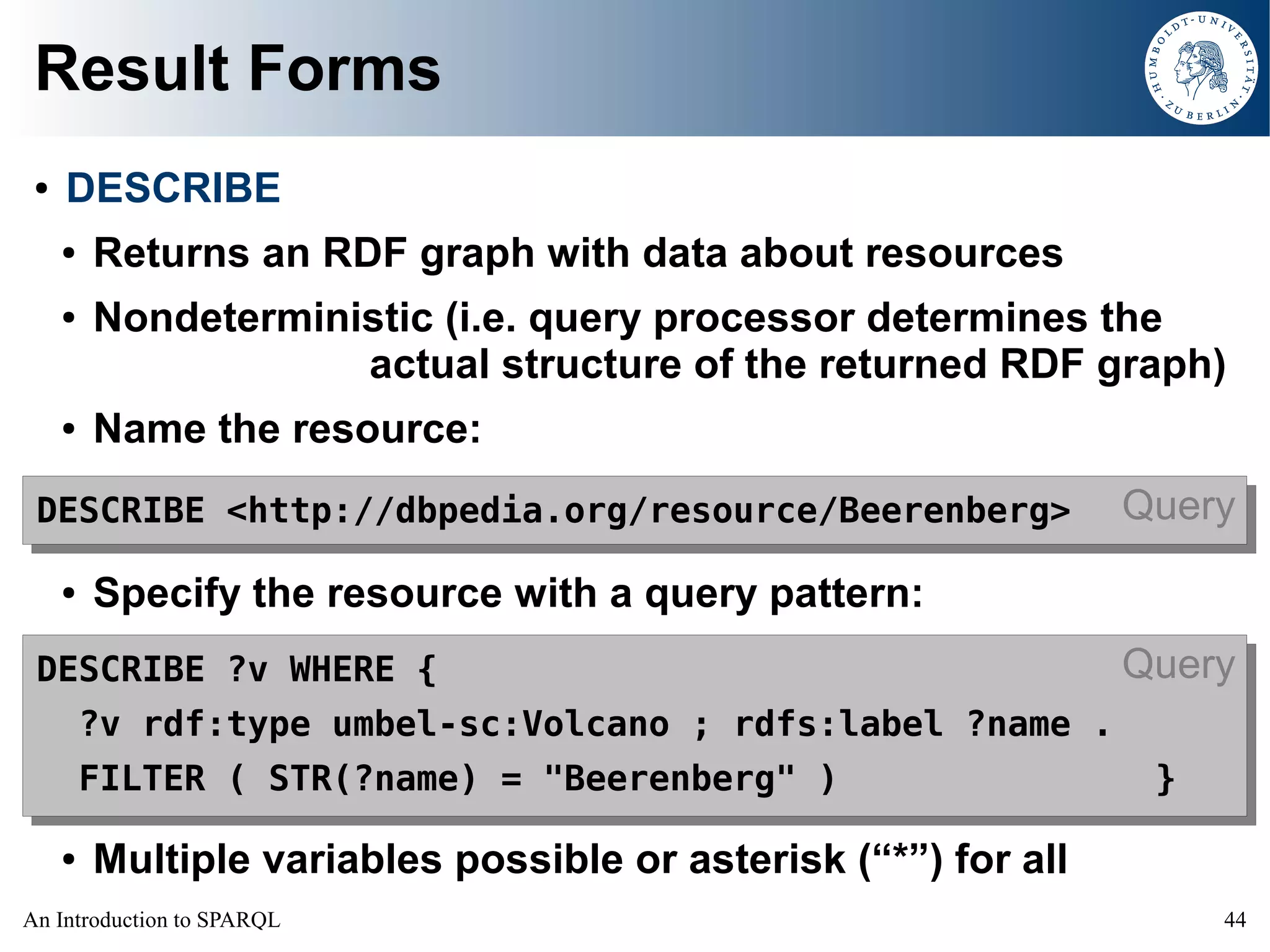An Introduction to SPARQL