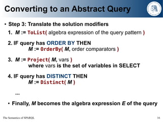 The Semantics of SPARQL