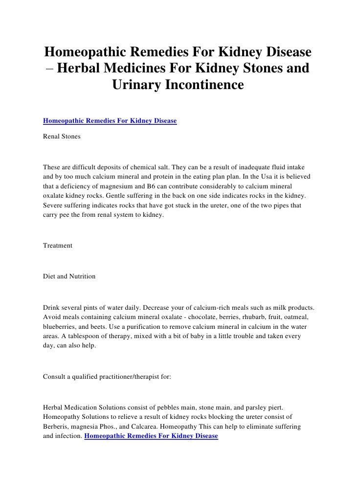 Homeopathic Remedies For Kidney Disease Herbal Medicines For Kidney