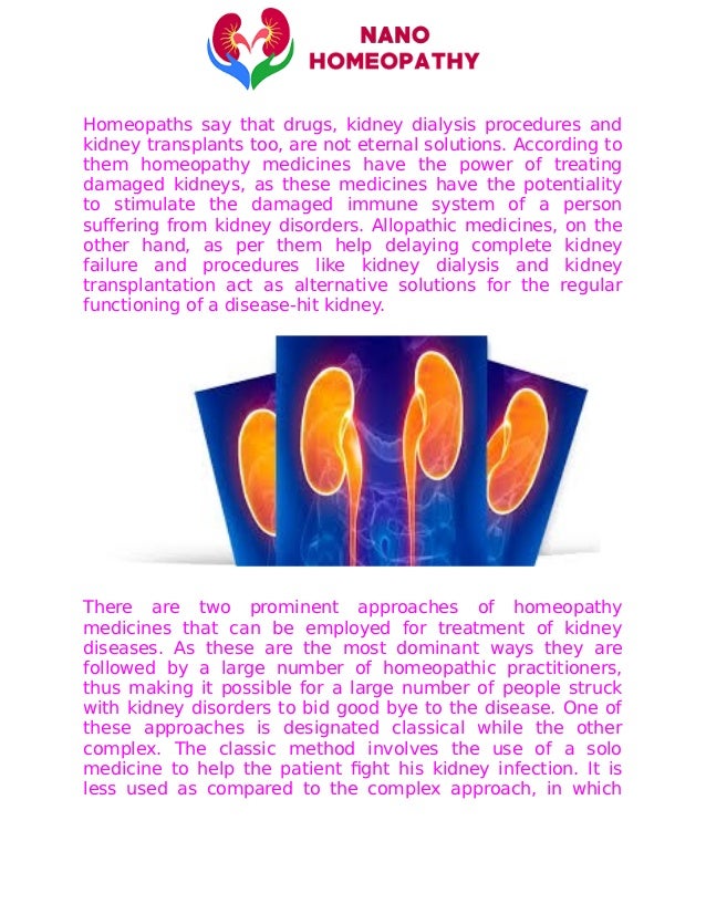 Homeopathic treatment for kidney failure
