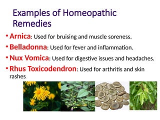 Homeopathy Examples Homeopathy of alternative therapy in dispensing | PPTX