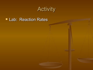 Activity
   Lab: Reaction Rates
 