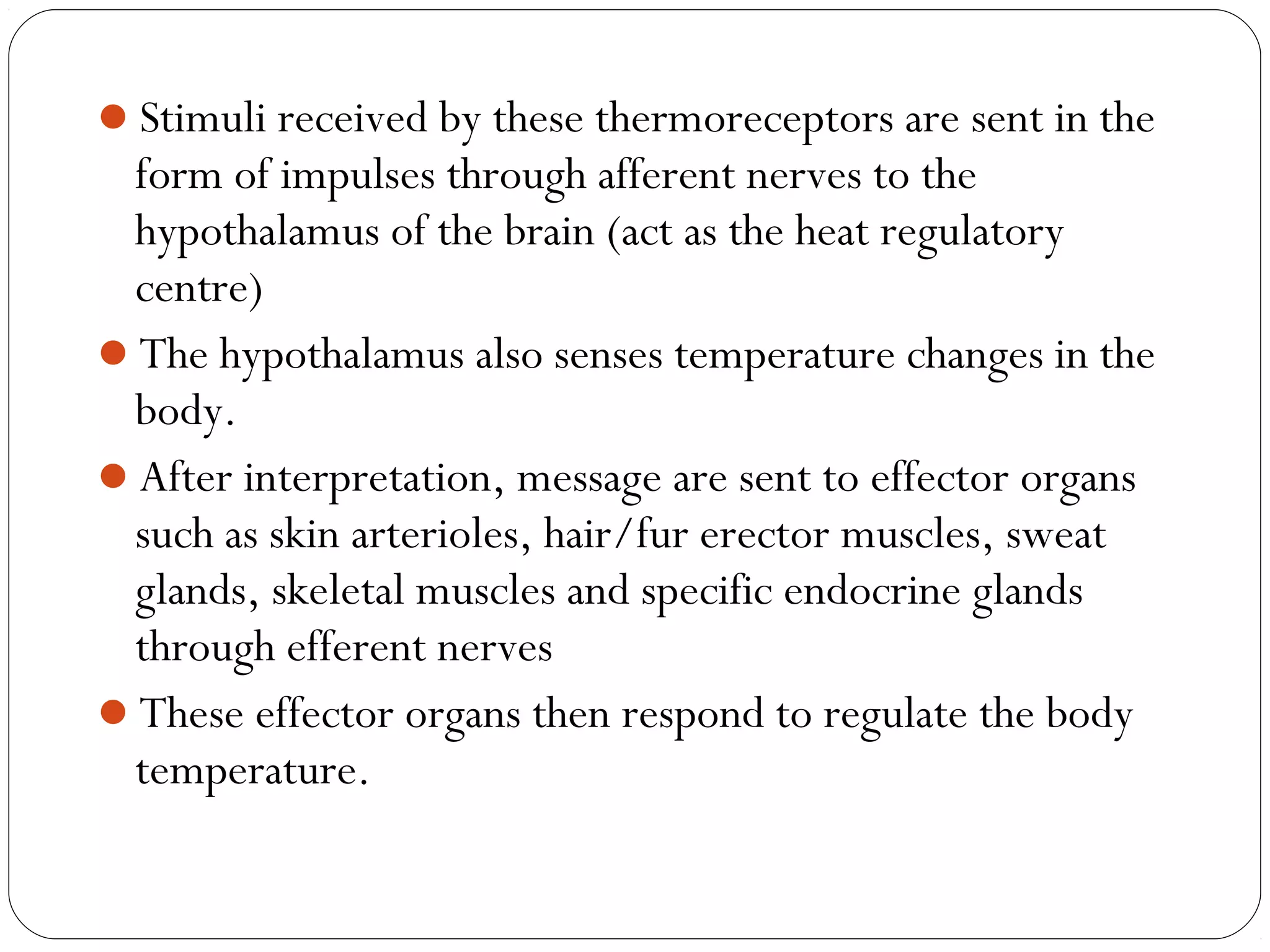 Temperature Stimuli Homeostasis | PPT