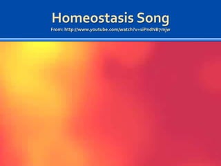 Homeostasis Song
From: http://www.youtube.com/watch?v=1iPndNB7mjw

 