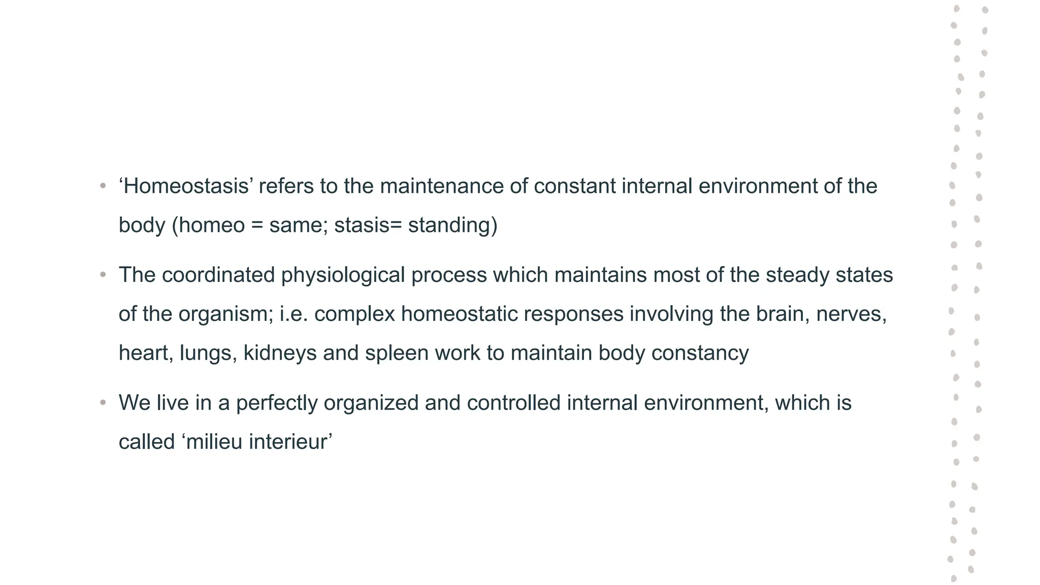 Homeostasis, the internal milieu of the human body | PPTX