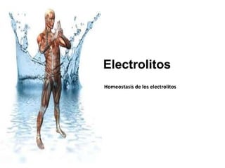 Electrolitos
Homeostasis de los electrolitos
 