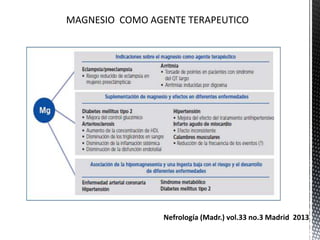 Nefrología (Madr.) vol.33 no.3 Madrid 2013
MAGNESIO COMO AGENTE TERAPEUTICO
 