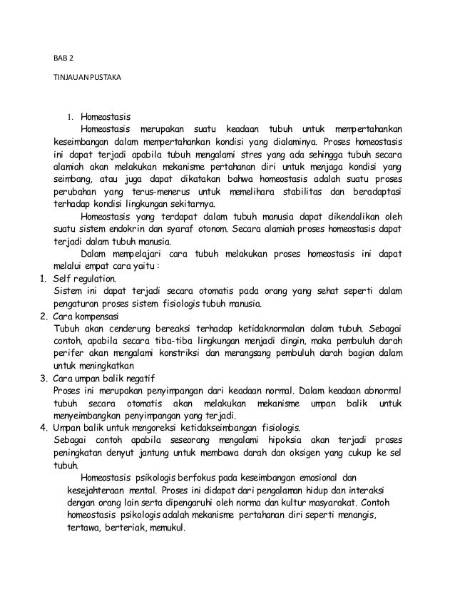 Definisi Homeostasis agar selalu dipahami ole masyarakat