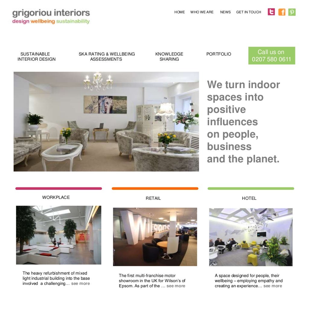 Example of website prototype using powerpoint