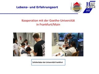 Lebens- und Erfahrungsort
Kooperation mit der Goethe-Universität
in Frankfurt/Main
Heinrich
eine
SCHULE
____________
EUROP...