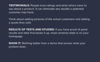 Homepage's conversion