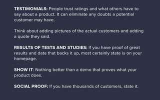 Homepage's conversion