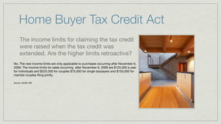 The Closing
What Happens ? - The result is
that title to the property is
transferred from seller to buyer.
The buyer receives the keys and
the seller receives payment for the
home. From the amount credited
to the seller, the closing agent
subtracts money to pay off the
existing mortgage and other
transaction costs. Deeds, loan
papers, and other documents are
prepared, signed and filed with
 