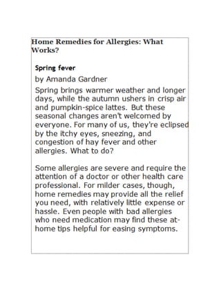 Home remedies for allergy 1