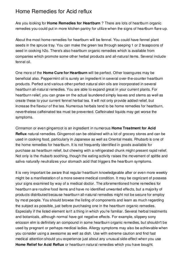 Home Remedies For Acid Reflux slideshare