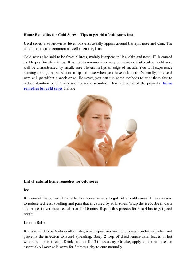 Home Remedies For Cold Sores
