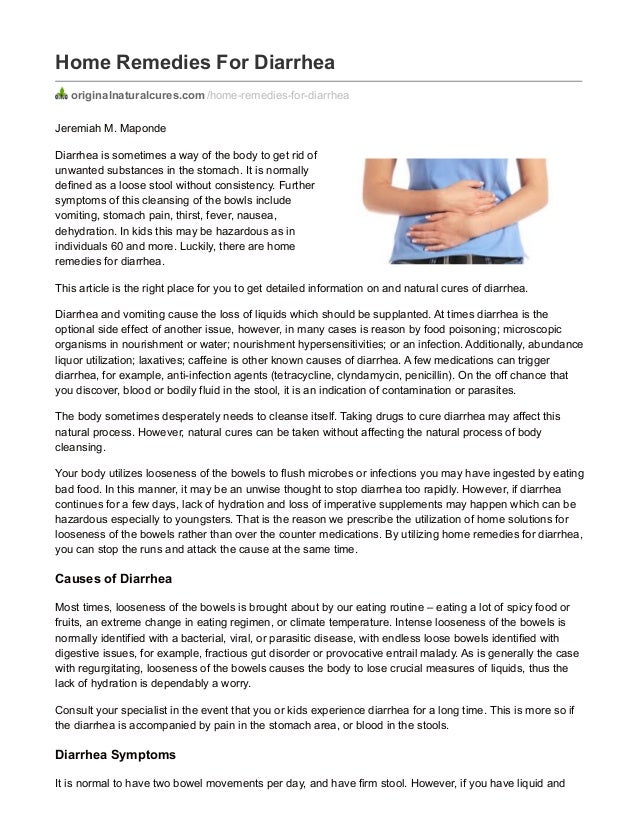 Home Remedies For Diarrhea