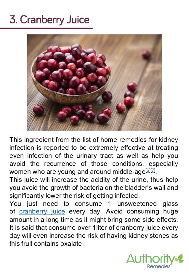 Can cranberry juice cure kidney infection