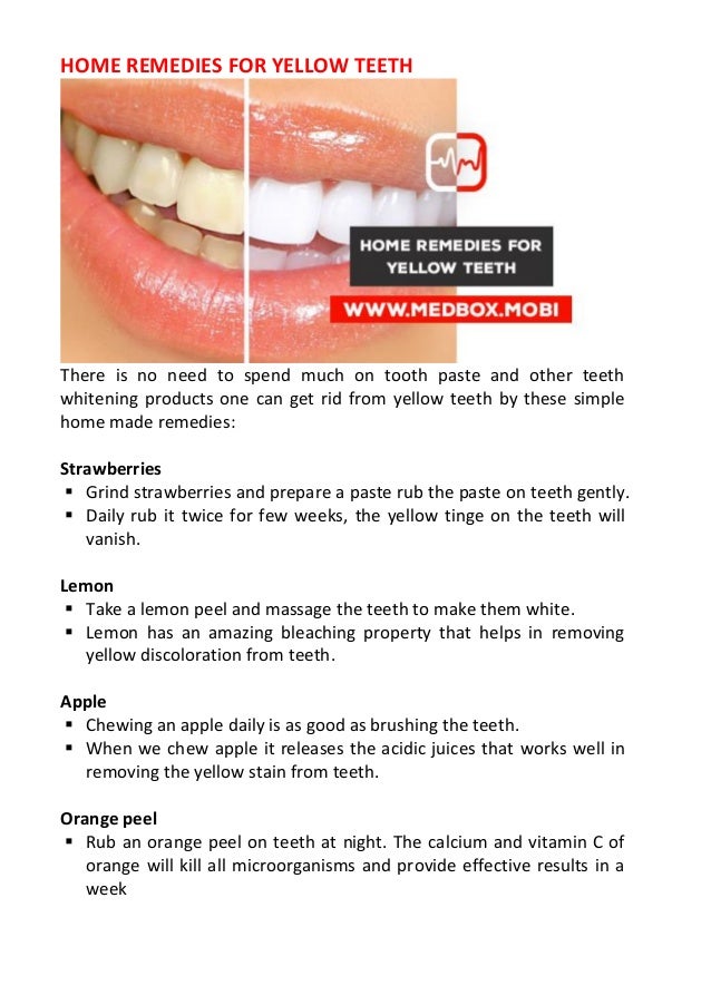 Home remedies for yellow teeth