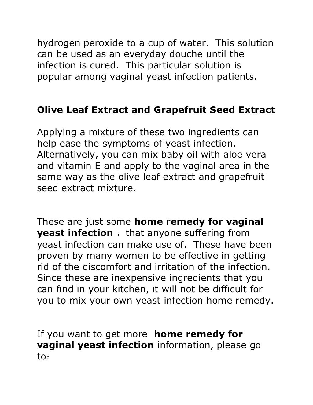 Home Remedy for Vaginal Yeast Infection Treatment