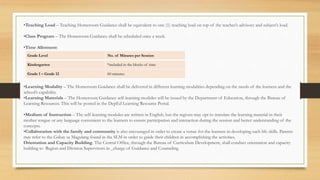 •Teaching Load – Teaching Homeroom Guidance shall be equivalent to one (1) teaching load on top of the teacher’s advisory ...
